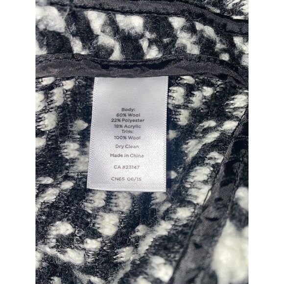 Talbots Wool Blend Pea Coat Women XL Black White Snap Button - Picture 4 of 5